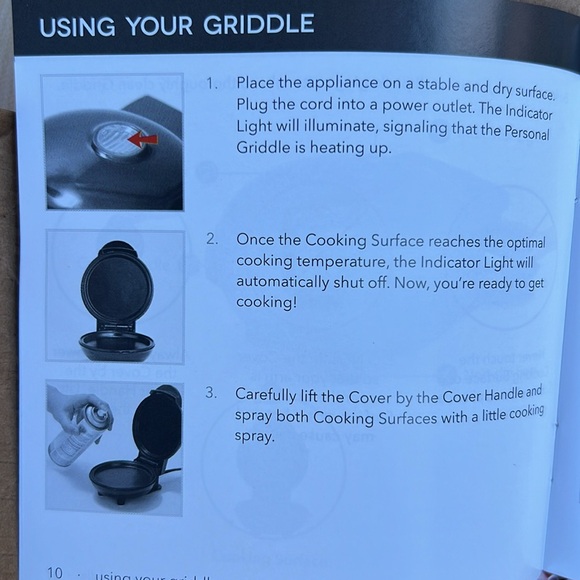 Griddle, YES CHEF personal size,NIB, Red - Picture 5 of 7